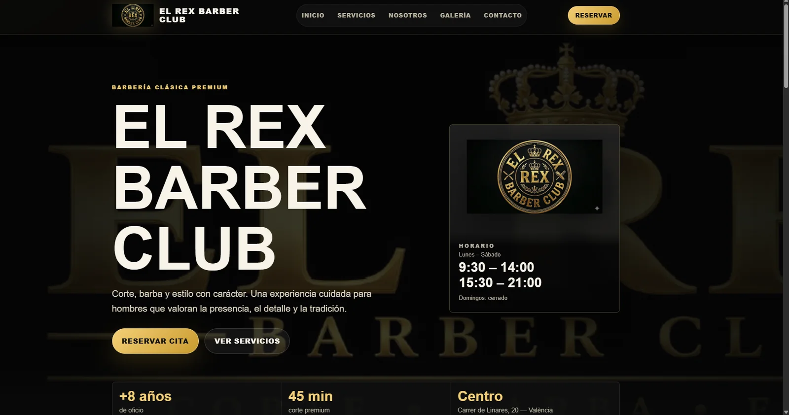 Web de El Rex Barber Club