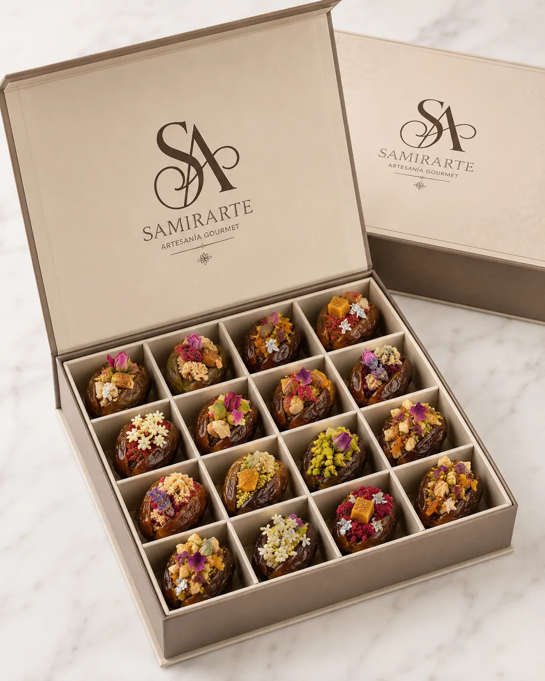 Caja gourmet Samirarte preparada como regalo