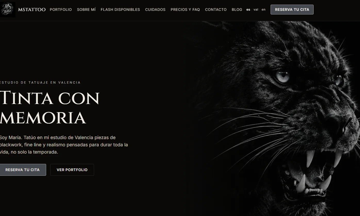 Web de MSTattoo — estudio de tatuaje en Valencia